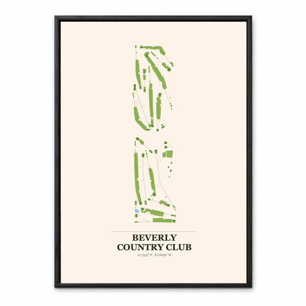 Beverly Country Club course map in Illinois USA