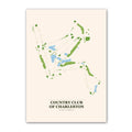 Country Club of Charleston golf course map print poster, South Carolina USA golf wall art