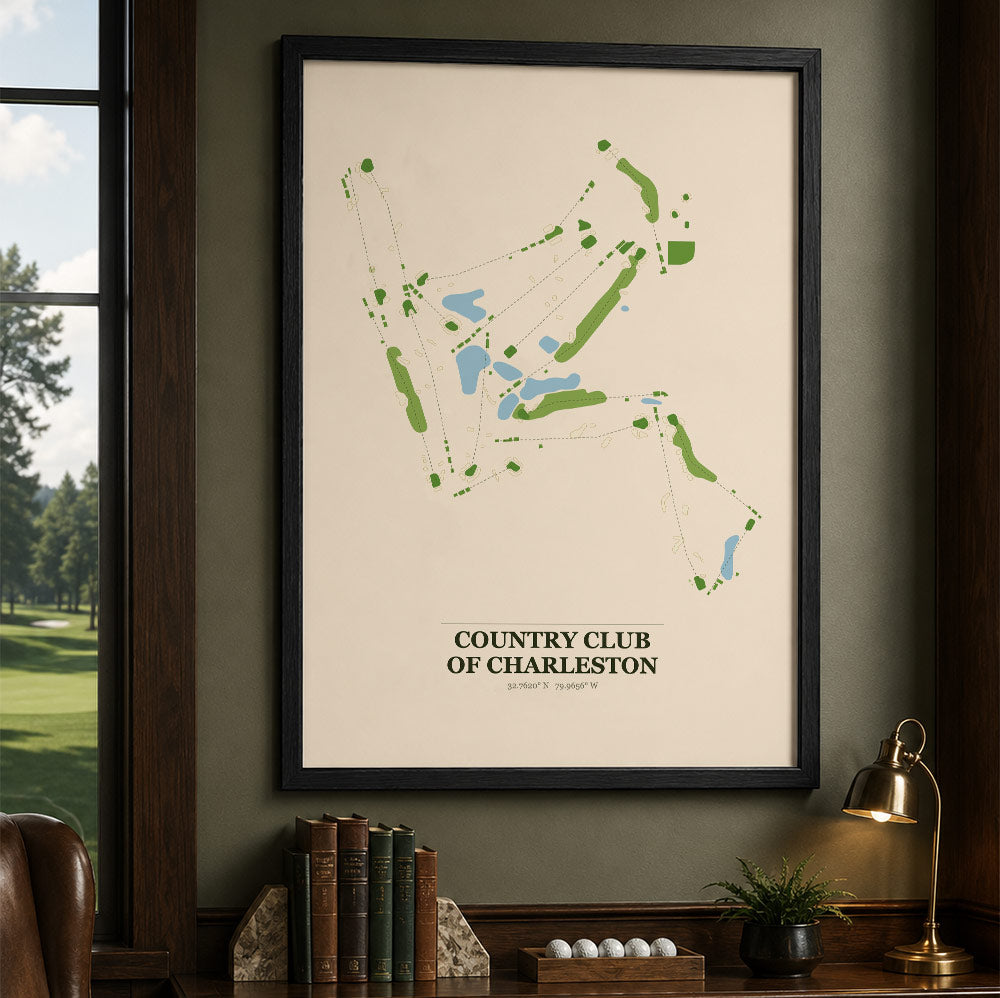 Country Club of Charleston Golf Course Map Print Poster | South Carolina USA Golf Wall Art