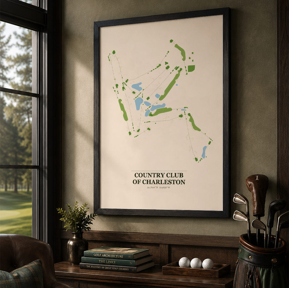 Country Club of Charleston Golf Course Map Print Poster | South Carolina USA Golf Wall Art