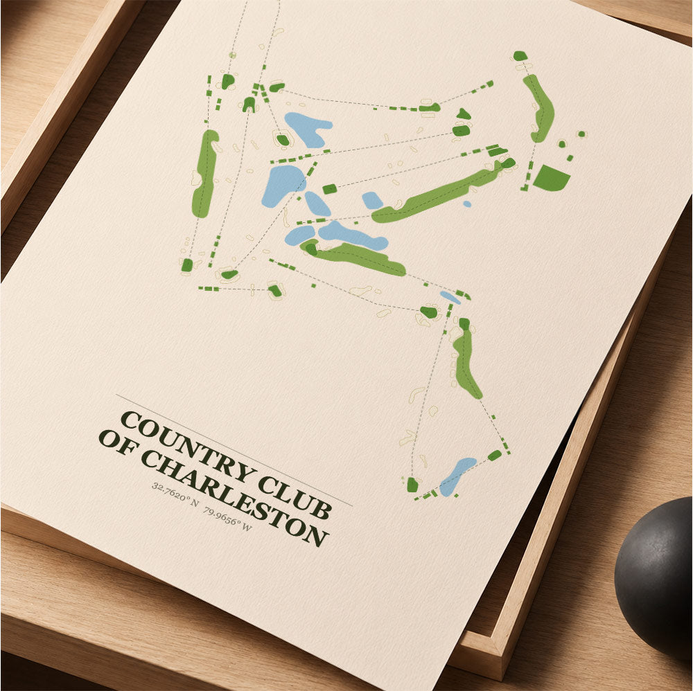 Country Club of Charleston Golf Course Map Print Poster | South Carolina USA Golf Wall Art
