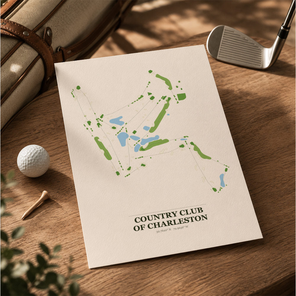 Country Club of Charleston Golf Course Map Print Poster | South Carolina USA Golf Wall Art
