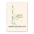 Skokie Country Club golf course map print poster, Illinois USA golf wall art
