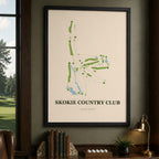 Skokie Country Club Golf Course Map Print Poster | Illinois USA Golf Wall Art