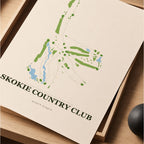 Skokie Country Club Golf Course Map Print Poster | Illinois USA Golf Wall Art