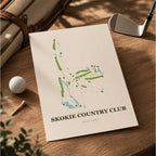 Skokie Country Club Golf Course Map Print Poster | Illinois USA Golf Wall Art