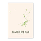 Roaring Gap Club golf course map print poster, North Carolina USA golf wall art