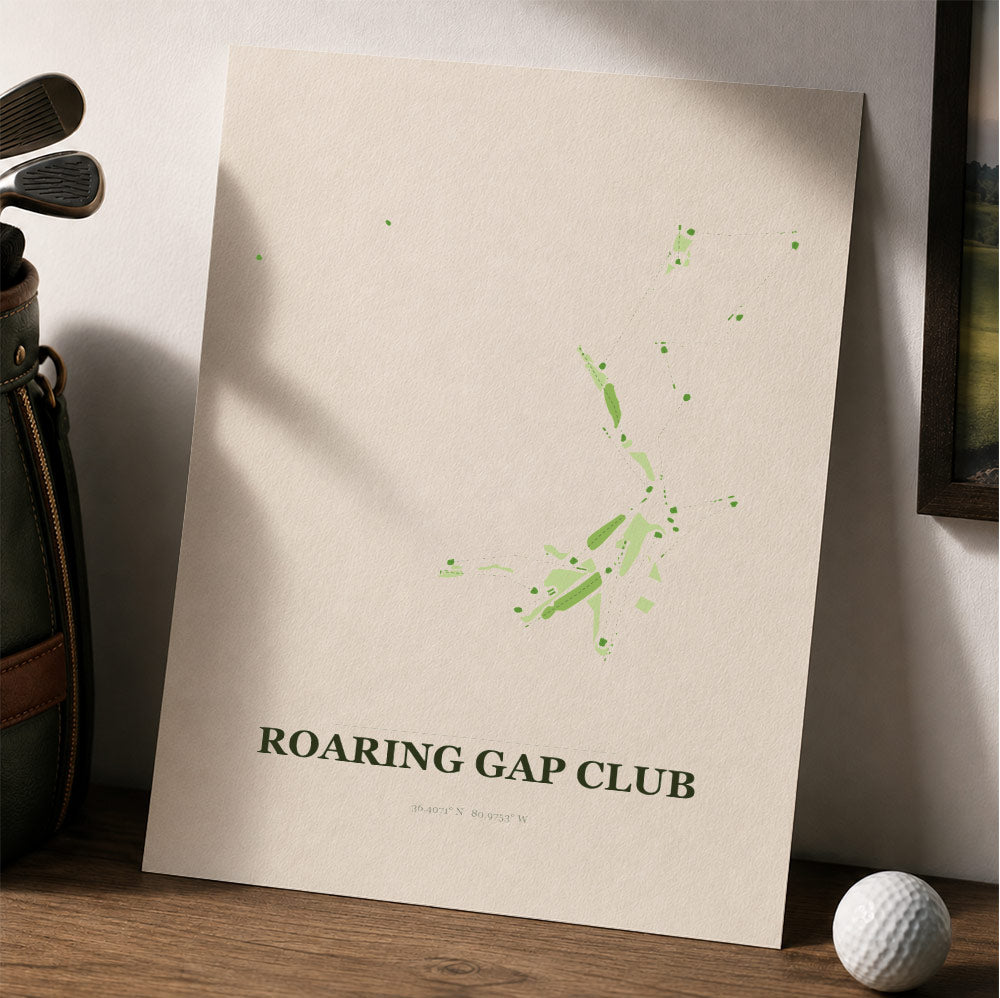 Roaring Gap Club Golf Course Map Print Poster | North Carolina USA Golf Wall Art