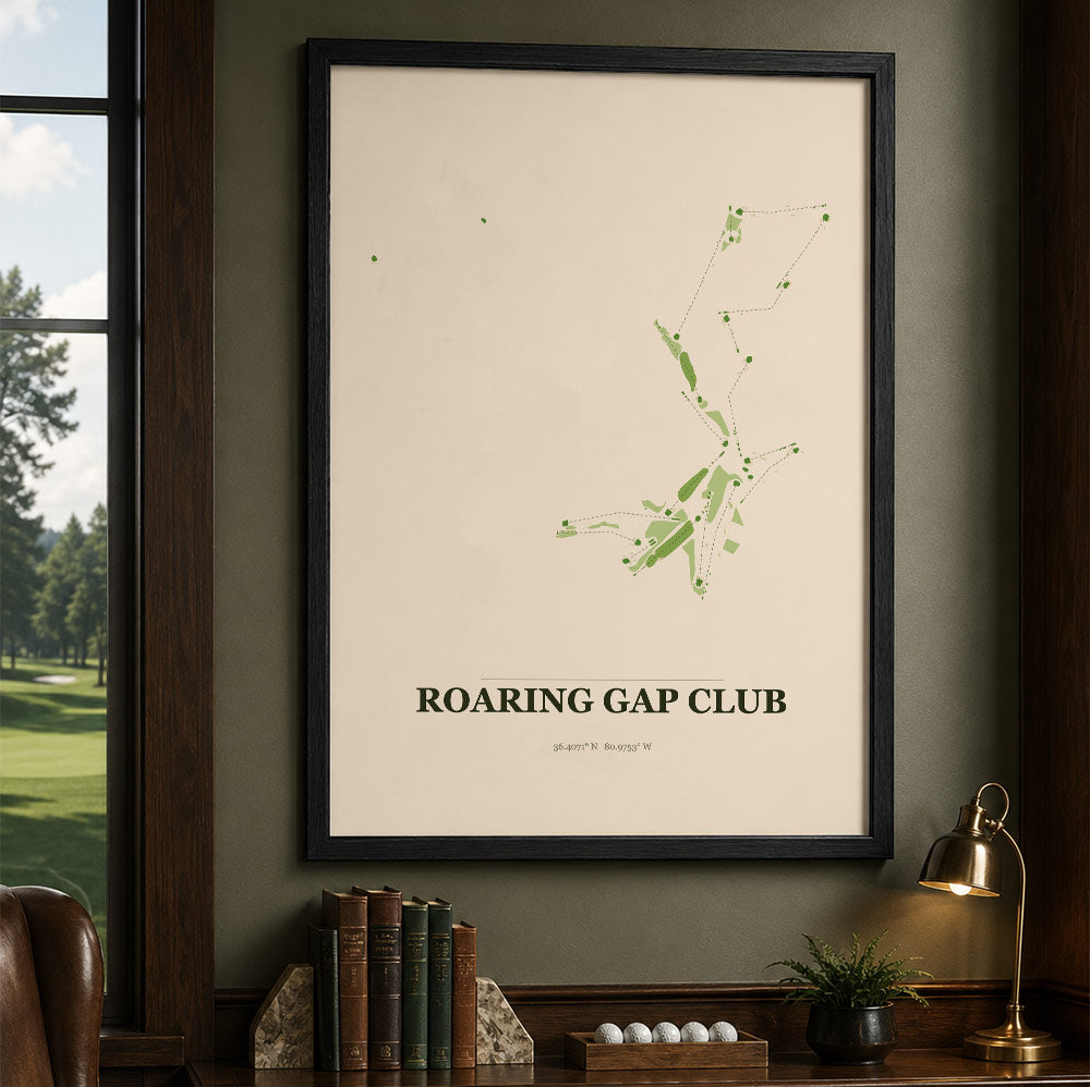 Roaring Gap Club Golf Course Map Print Poster | North Carolina USA Golf Wall Art