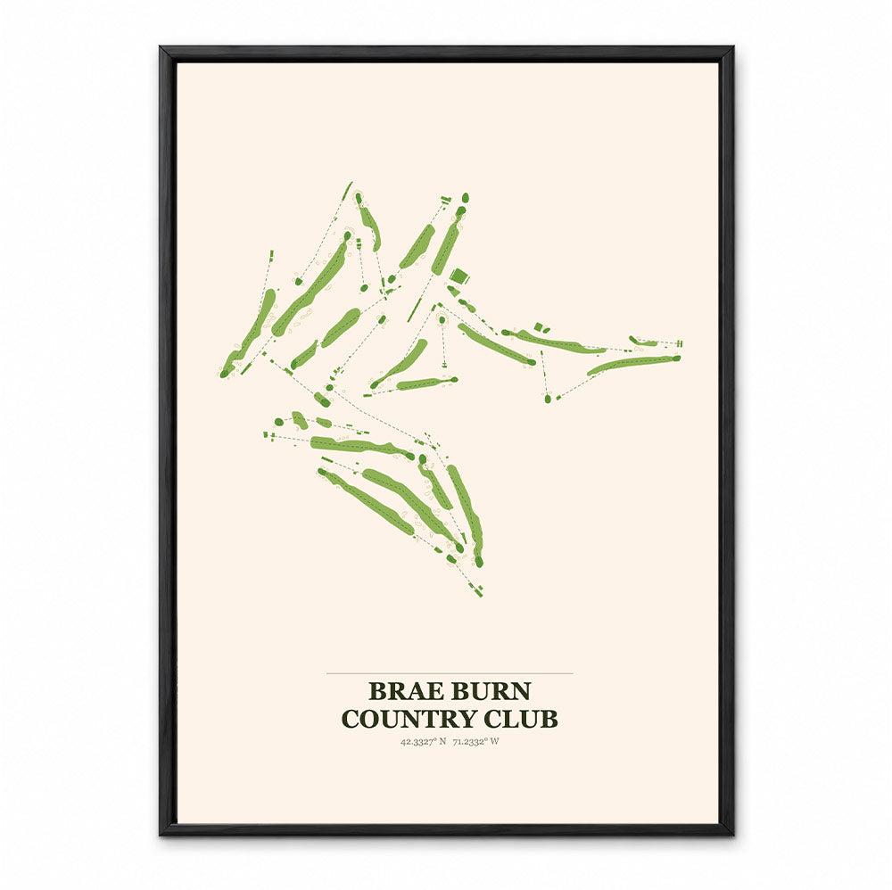 Brae Burn Country Club course map in Massachusetts USA