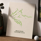 Brae Burn Country Club Golf Course Map Print Poster | Massachusetts USA Golf Wall Art