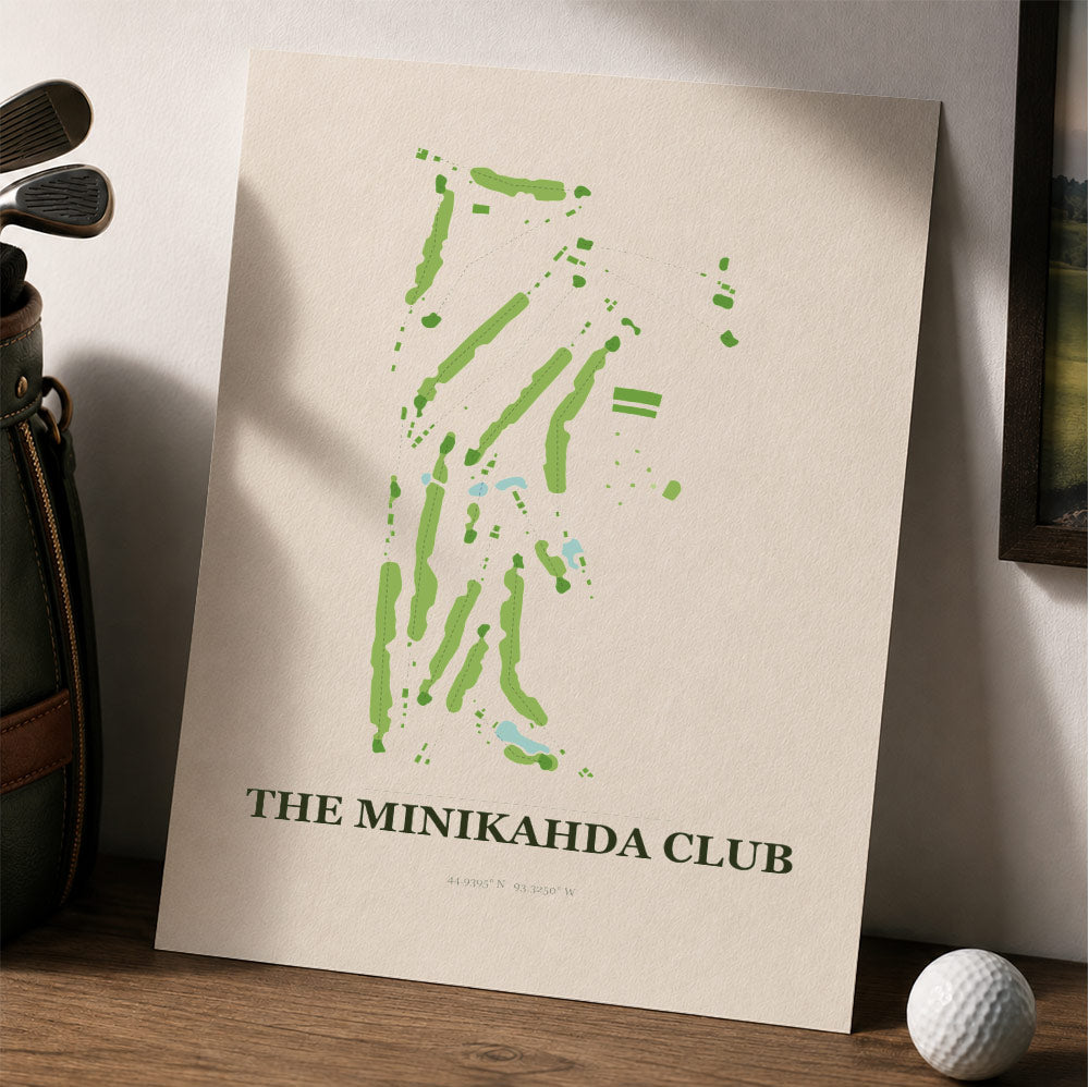 The Minikahda Club Golf Course Map Print Poster | Minnesota USA Golf Wall Art