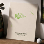 Desert Forest Golf Course Map Print Poster | Arizona USA Golf Wall Art