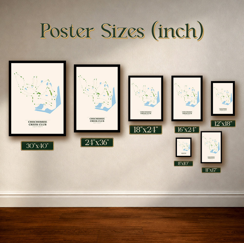 Chechessee Creek Club Golf Course Map Print Poster | South Carolina USA Golf Wall Art