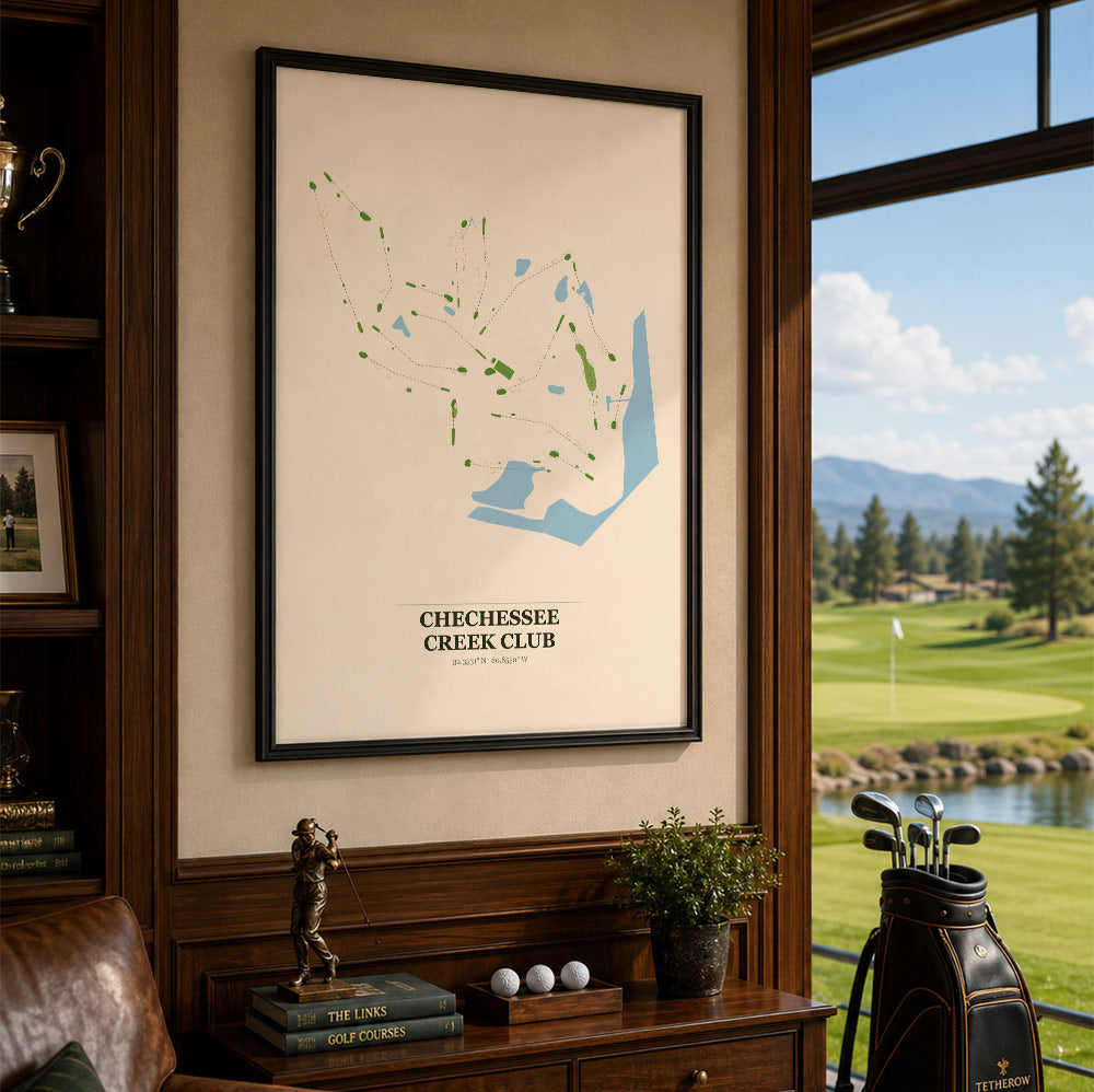 Chechessee Creek Club Golf Course Map Print Poster | South Carolina USA Golf Wall Art