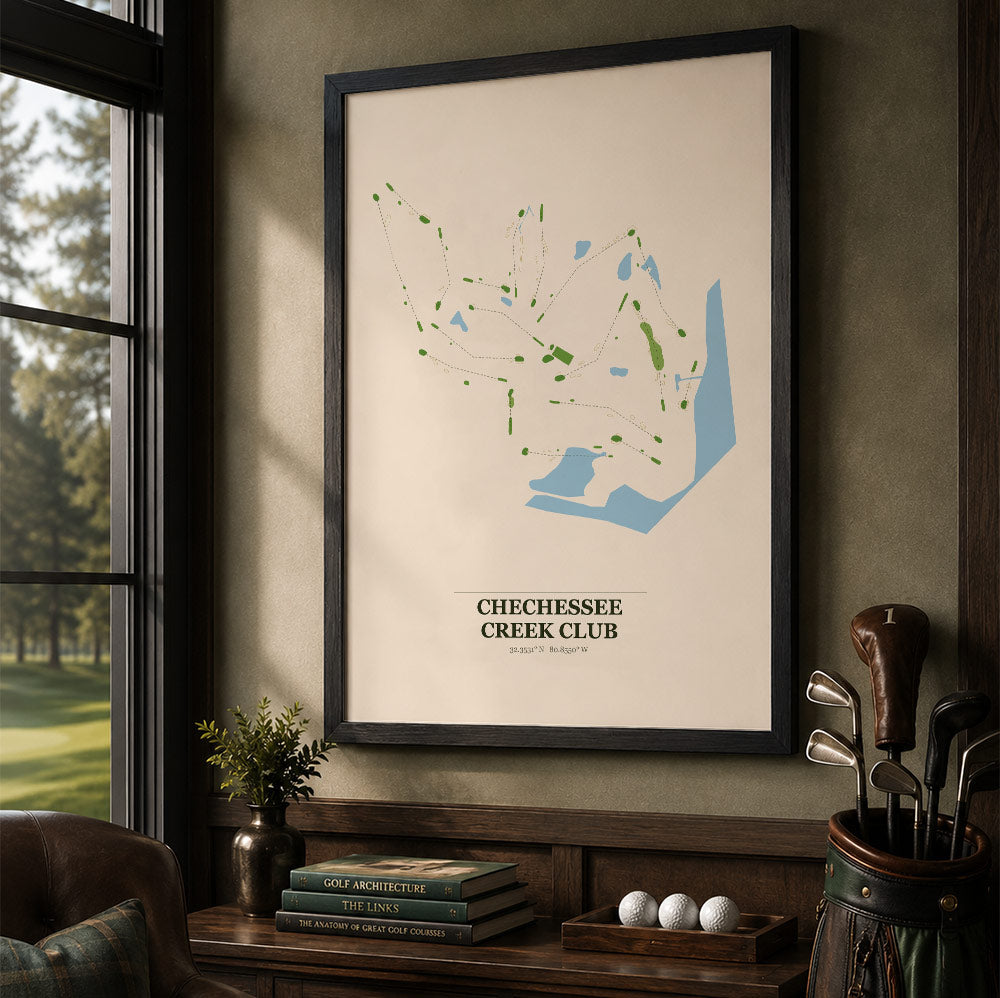 Chechessee Creek Club Golf Course Map Print Poster | South Carolina USA Golf Wall Art