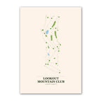Lookout Mountain Club golf course map print poster, Georgia USA golf wall art