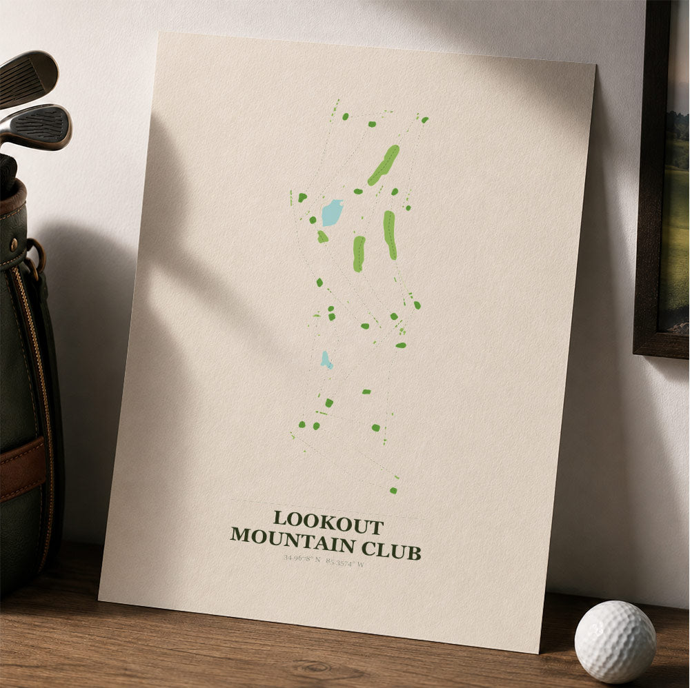 Lookout Mountain Club Golf Course Map Print Poster | Georgia USA Golf Wall Art