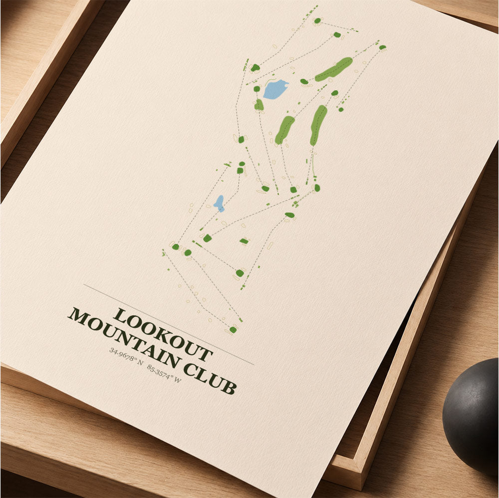 Lookout Mountain Club Golf Course Map Print Poster | Georgia USA Golf Wall Art