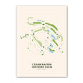 Cedar Rapids Country Club golf course map print poster, Iowa USA golf wall art