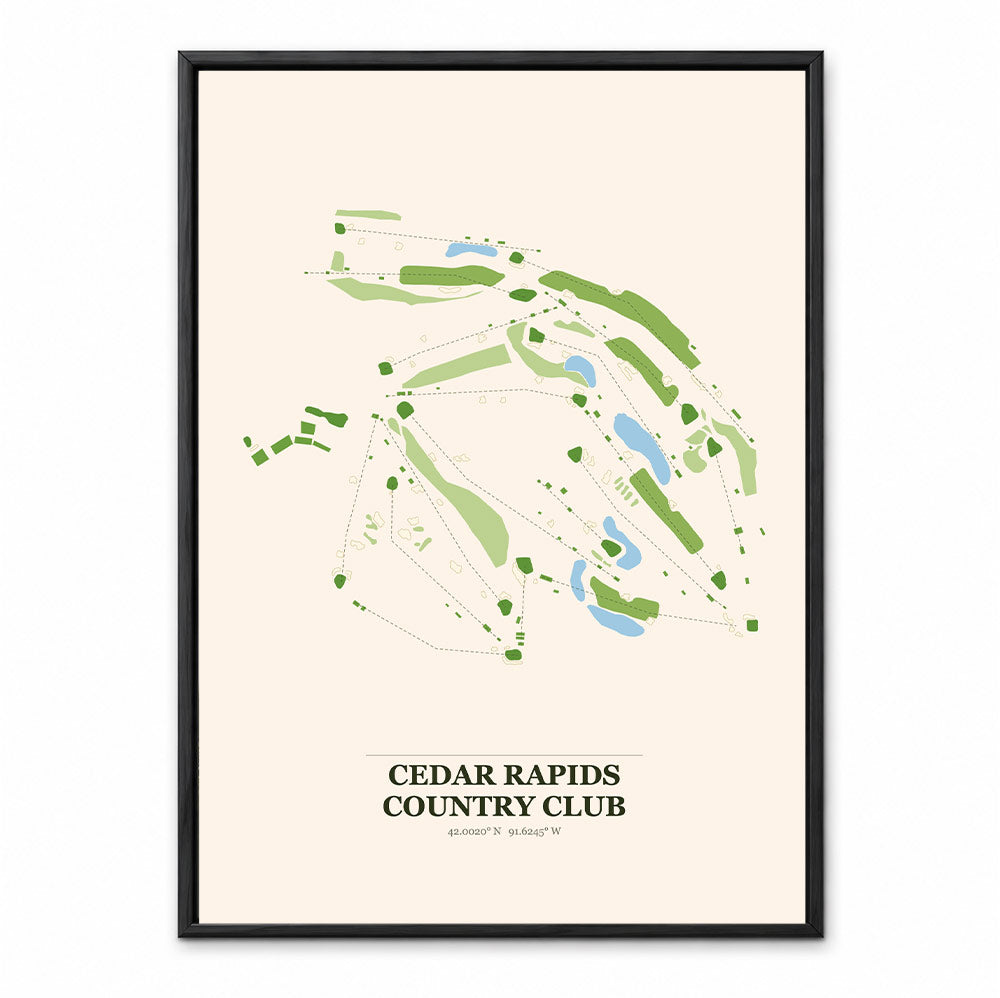 Cedar Rapids Country Club course map in Iowa USA