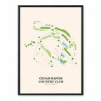 Cedar Rapids Country Club course map in Iowa USA