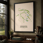Cedar Rapids Country Club Golf Course Map Print Poster | Iowa USA Golf Wall Art