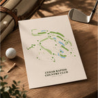 Cedar Rapids Country Club Golf Course Map Print Poster | Iowa USA Golf Wall Art