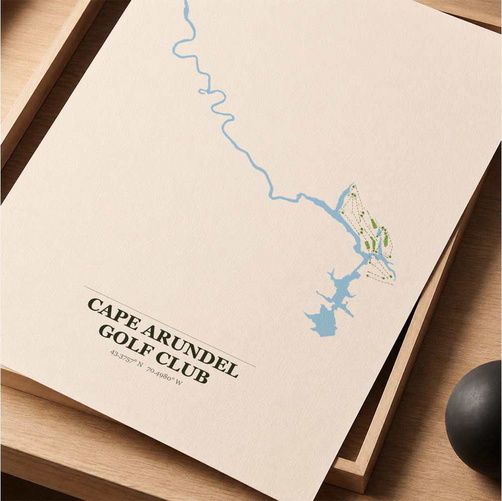 Cape Arundel Golf Course Map Print Poster | Maine USA Golf Wall Art