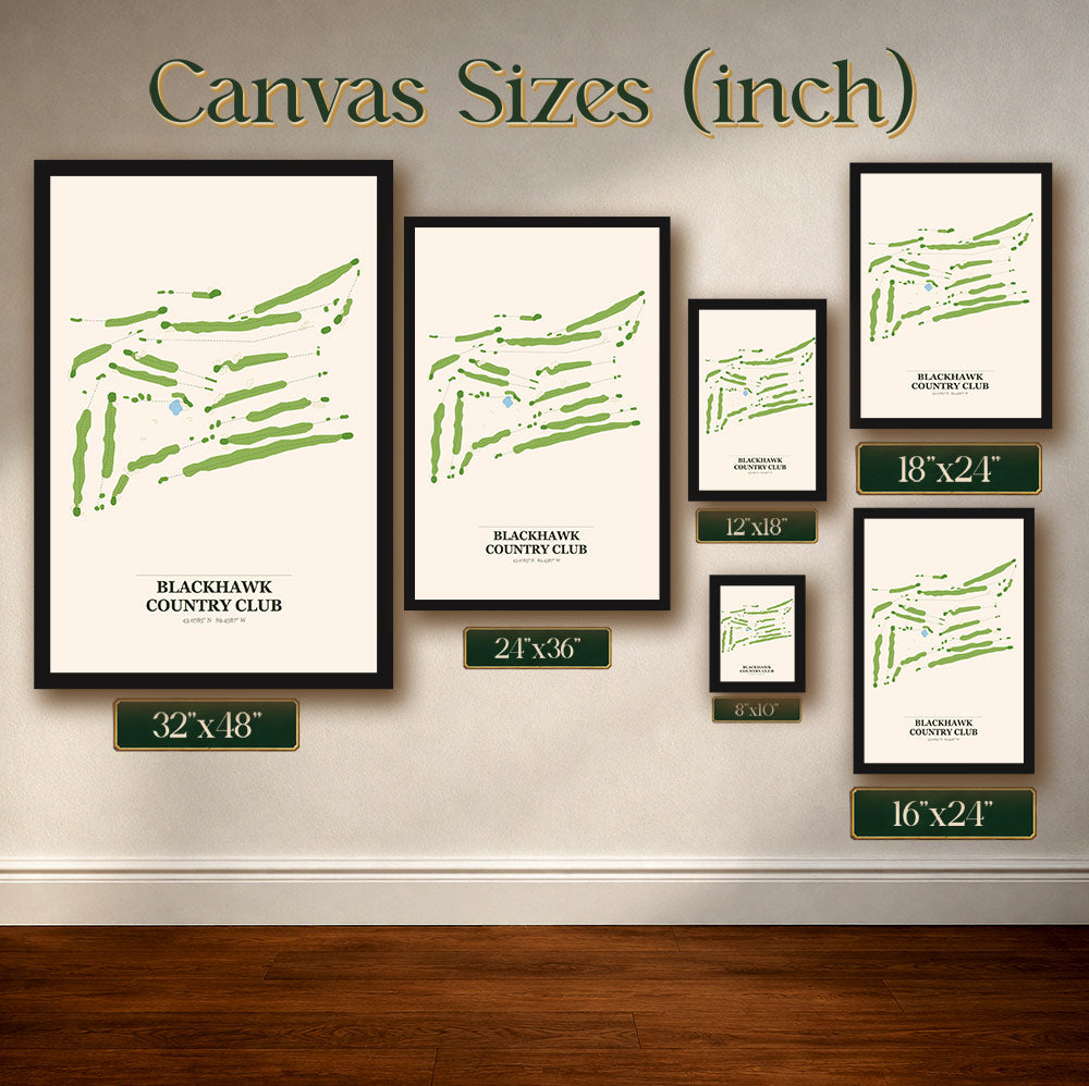Blackhawk Country Club Golf Course Map Print Poster | Connecticut USA Golf Wall Art