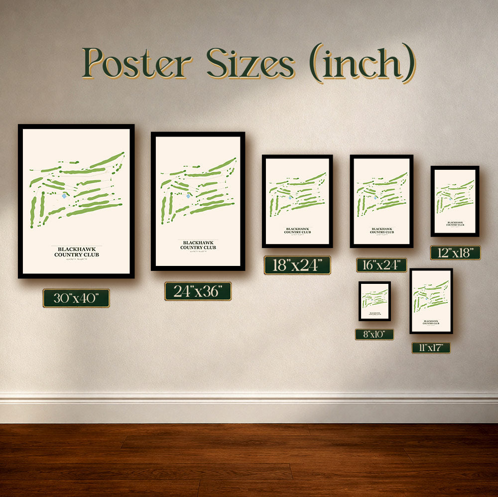 Blackhawk Country Club Golf Course Map Print Poster | Connecticut USA Golf Wall Art
