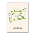 Blackhawk Country Club golf course map print poster, Connecticut USA golf wall art