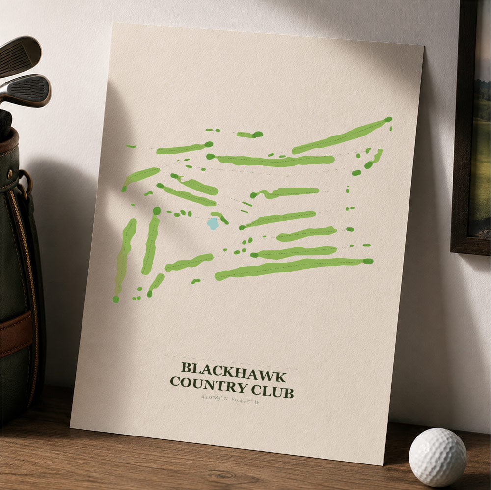Blackhawk Country Club Golf Course Map Print Poster | Connecticut USA Golf Wall Art