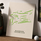 Blackhawk Country Club Golf Course Map Print Poster | Connecticut USA Golf Wall Art