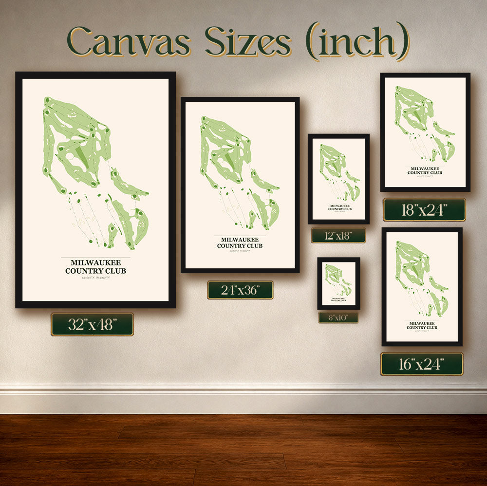 Milwaukee Country Club Golf Course Map Print Poster | Wisconsin USA Golf Wall Art