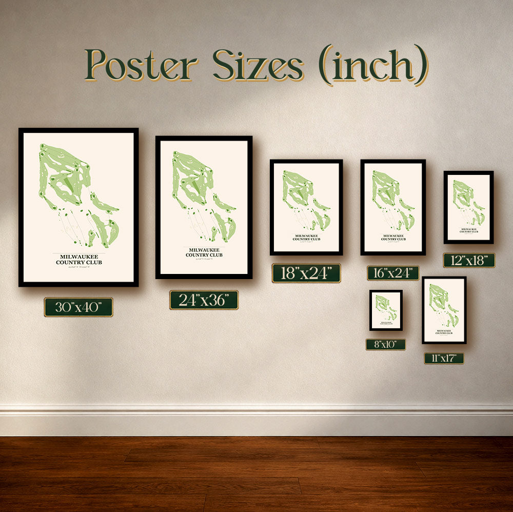 Milwaukee Country Club Golf Course Map Print Poster | Wisconsin USA Golf Wall Art