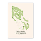 Milwaukee Country Club golf course map print poster, Wisconsin USA golf wall art