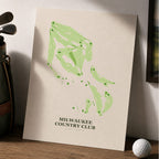 Milwaukee Country Club Golf Course Map Print Poster | Wisconsin USA Golf Wall Art