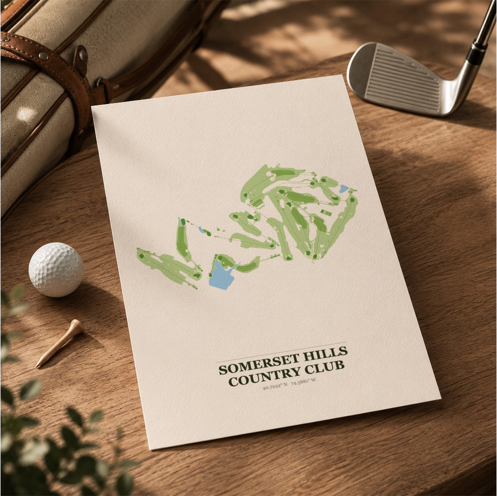 Somerset Hills Country Club Golf Course Map Print Poster | New Jersey USA Golf Wall Art