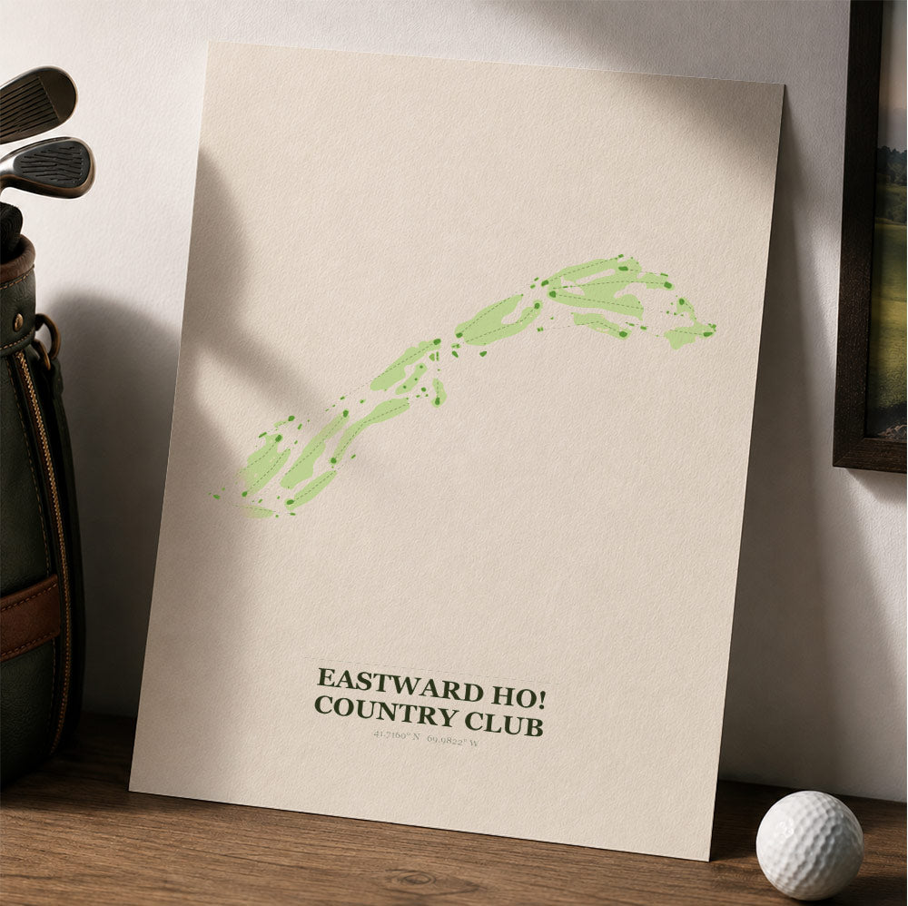 Eastward Ho! Country Club Golf Course Map Print Poster | Massachusetts USA Golf Wall Art