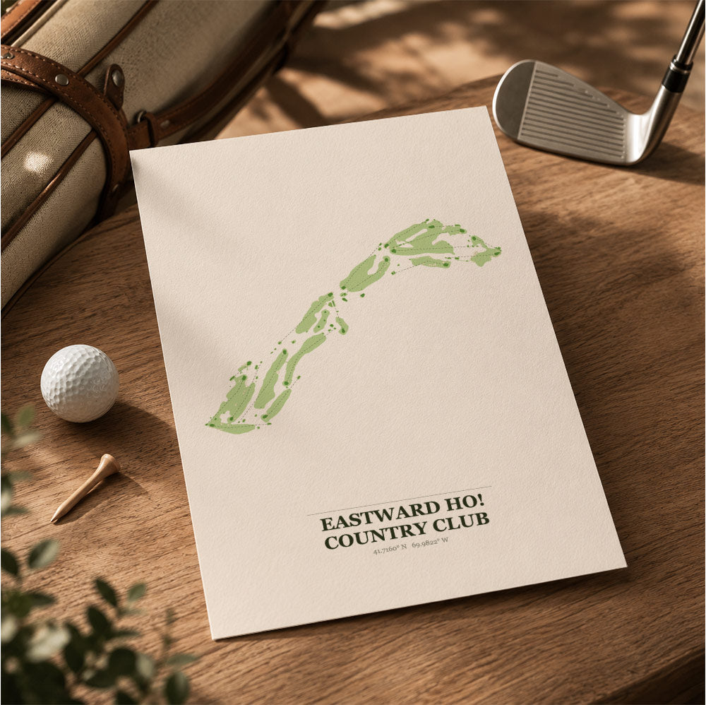 Eastward Ho! Country Club Golf Course Map Print Poster | Massachusetts USA Golf Wall Art