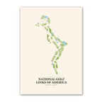National Golf Links of America golf course map print poster, New York USA golf wall art