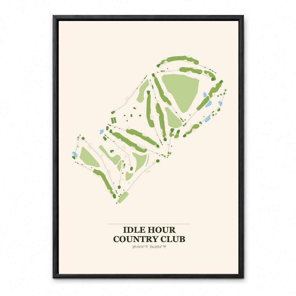 Idle Hour Country Club course map in Kentucky USA