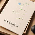Old Elm Club Golf Course Map Print Poster | Illinois USA Golf Wall Art