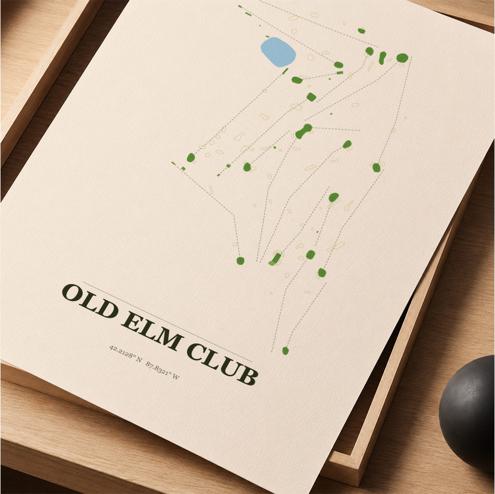 Old Elm Club Golf Course Map Print Poster | Illinois USA Golf Wall Art