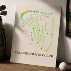 Eugene Country Club Golf Course Map Print Poster | Oregon USA Golf Wall Art