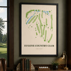 Eugene Country Club Golf Course Map Print Poster | Oregon USA Golf Wall Art