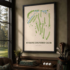 Eugene Country Club Golf Course Map Print Poster | Oregon USA Golf Wall Art