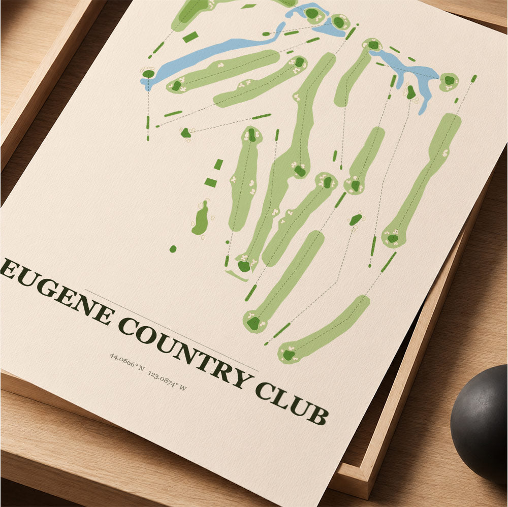 Eugene Country Club Golf Course Map Print Poster | Oregon USA Golf Wall Art