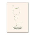 Mountain Lake golf course map print poster, Minnesota USA golf wall art
